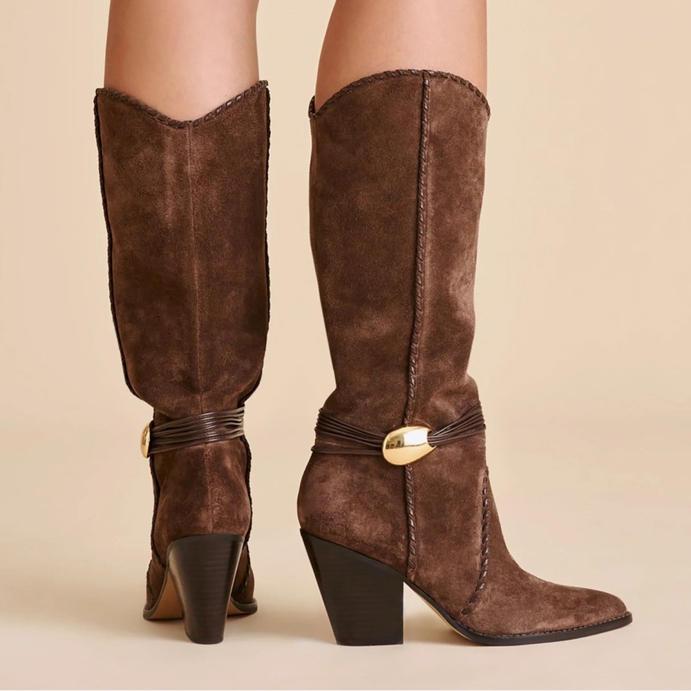 Dolce Vita Jody Boots Dk Brown Suede Heeled Boots 7.5 festival